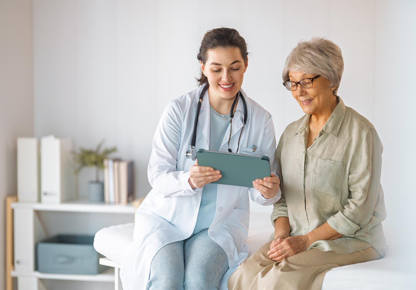 doctor talking to patient about clinical trials