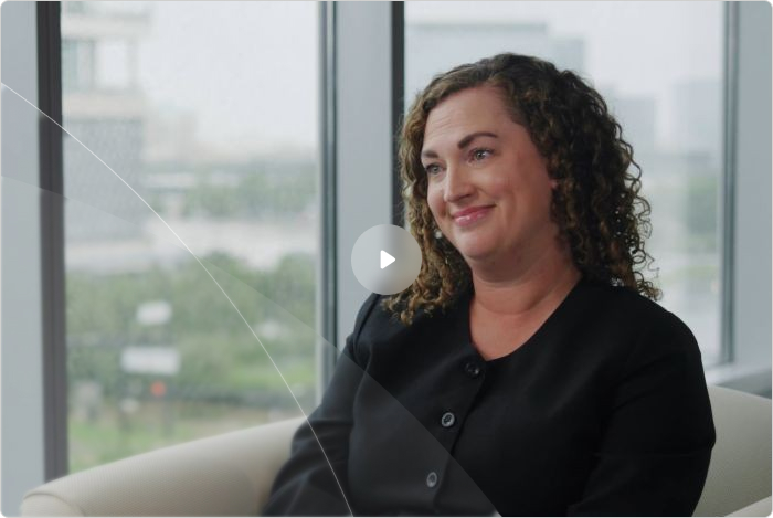 Video thumbnail: Jen, a Geron employee, speaking in an office interview