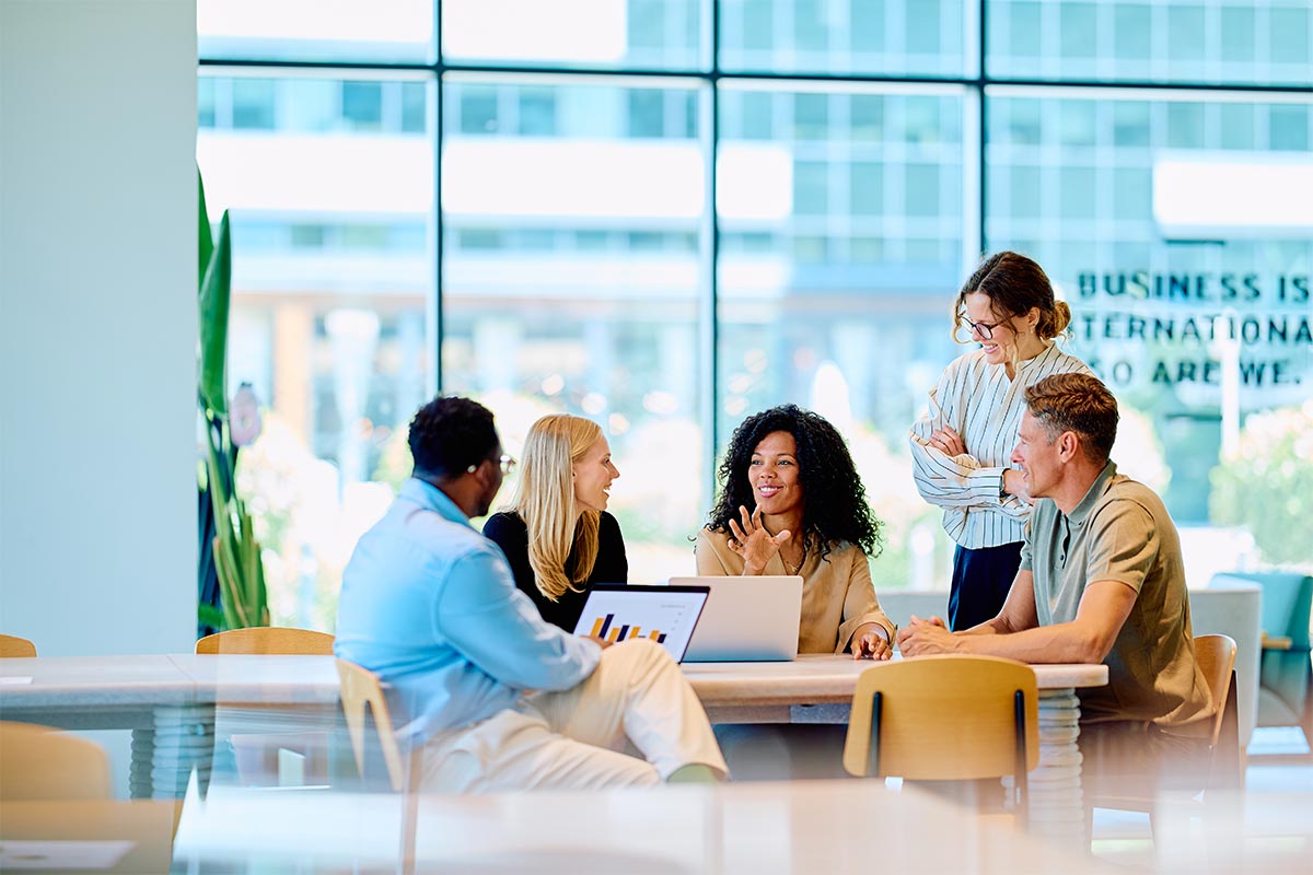people collaborating to develop business