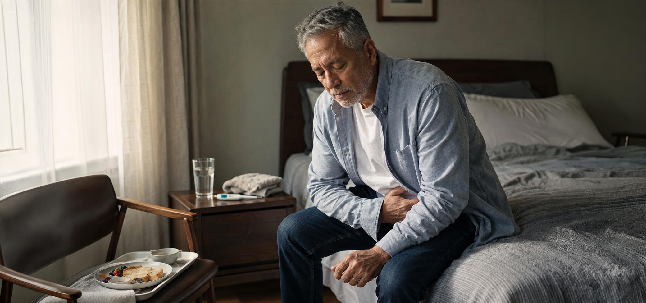 man experiencing MF symptoms